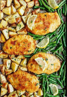 Parmesan Chicken with Green Beans and Baby Potatoes