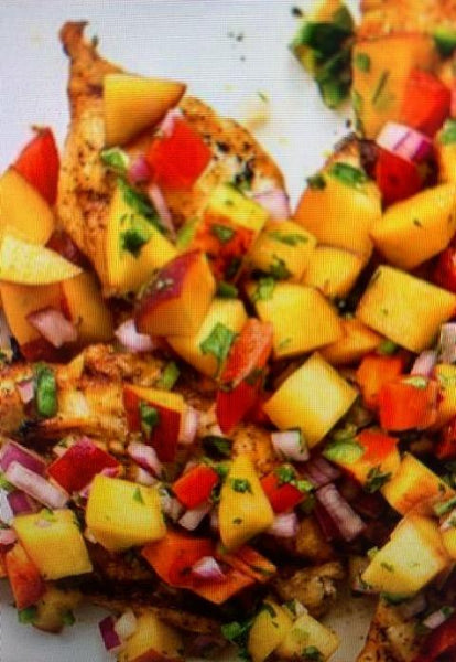 Marinated Chicken with Jalapeño Peach Salsa